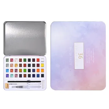 

Watercolor Paint Sketching Professional Draw School Solid Pigment Gouache Drawing Pearlescent Art Stationery Student Portable