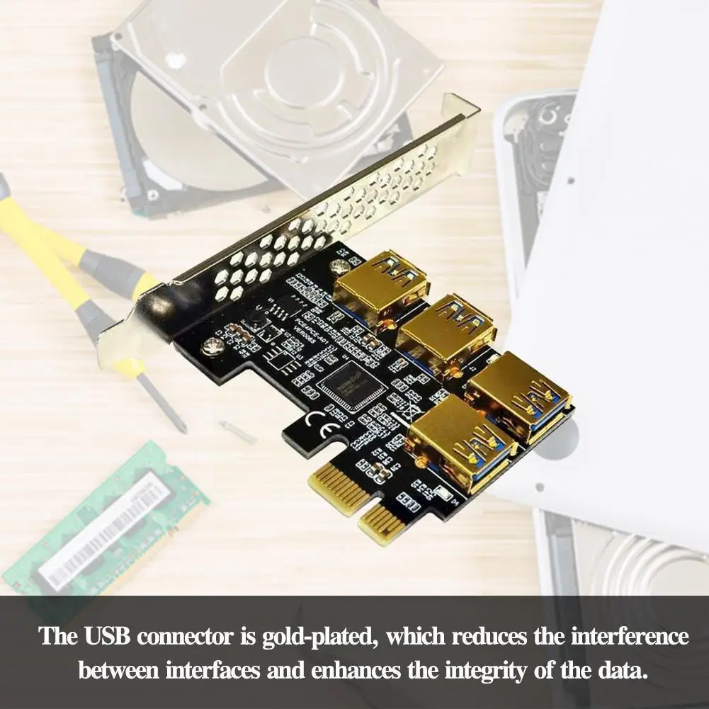 Новый переходник Pcie с 4 портами плата адаптера Pci-e 1x на Zec 16x ethernet Usb расширитель