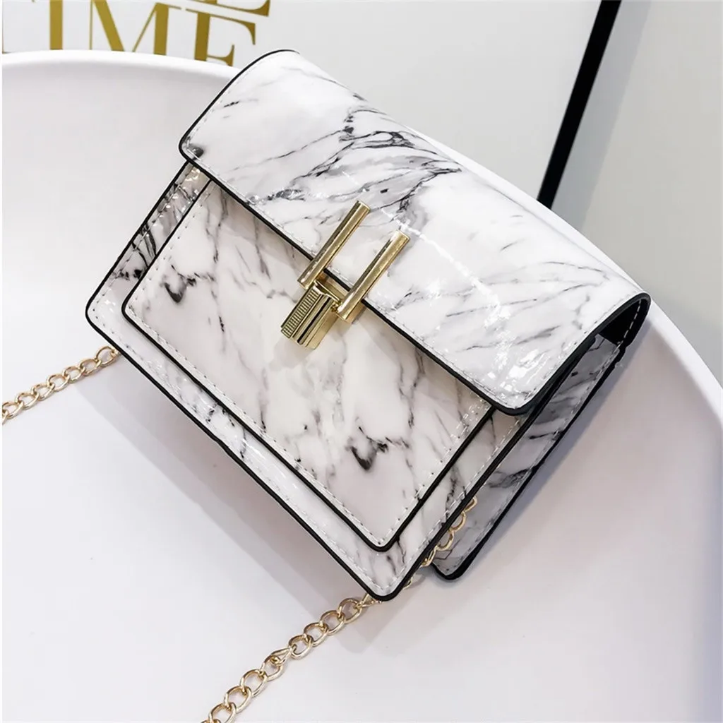 Женская сумка на плечо с мраморным узором, замок, пряжка, дикая сумка-мессенджер, маленькая Квадратная Мраморная белая сумка, дизайнерские сумки, сумки# N