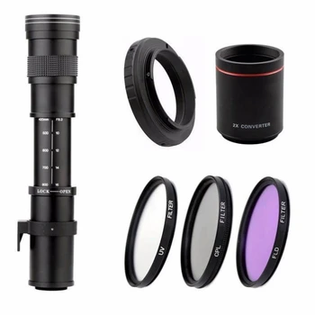 

420-800mm F/8.3-16 Manual Super Telephoto Zoom Lens with 2X Teleconverter Lens for Canon Nikon Pentax Olympus Sony