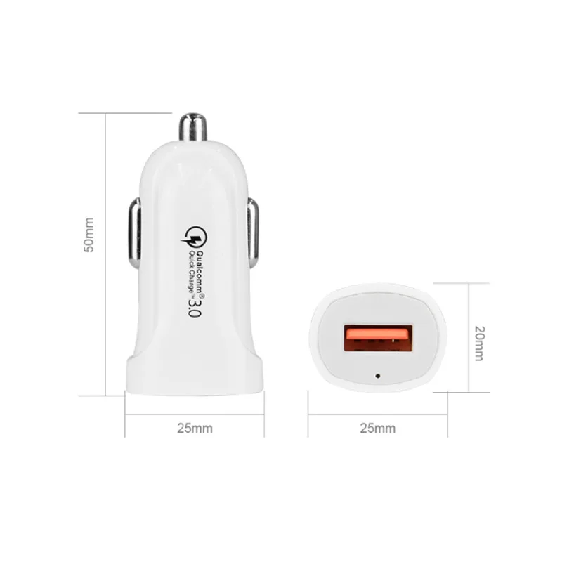 12-24V Qc3.0 автомобильное зарядное устройство Xiao-ba-wang одно usb зарядное устройство для быстрой зарядки с светодиодный индикатором для планшетных ПК iPad Air iPhone SAMUSNG