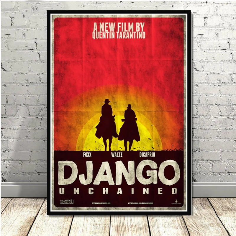 NT105 плакат стены искусство ретро квентин тарантино Django Unchained фильм холст картина принты декор для гостиной дома комнаты - Цвет: Светло-серый