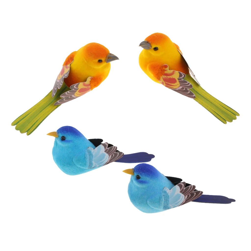 4PCS 3 Inch Decorative Artificial Foam Mini Love Birds DIY Craft Wedding Decor