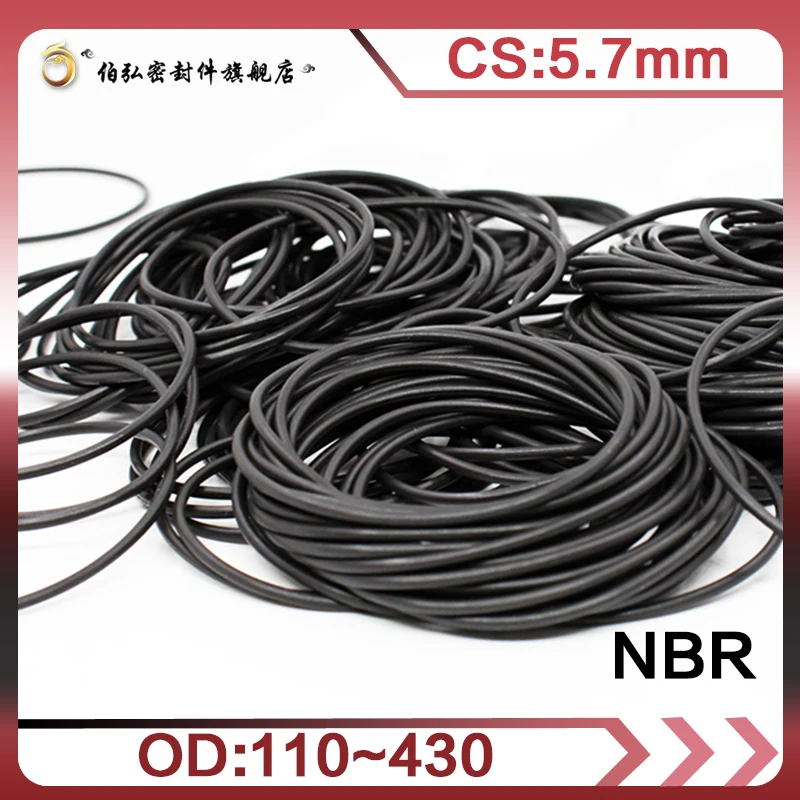 

Nitrile Rubber O-Ring 1PC/lot NBR Sealing CS 5.7mm OD110/120/130/140/430mm O-Ring Seal Gasket Ring
