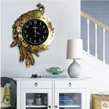 

PEACOCK WALL CLOCK, LIVING ROOM CREATIVE DECORATION HOME CLOCK, HOME OFFICE DECORATION SUPPLIES