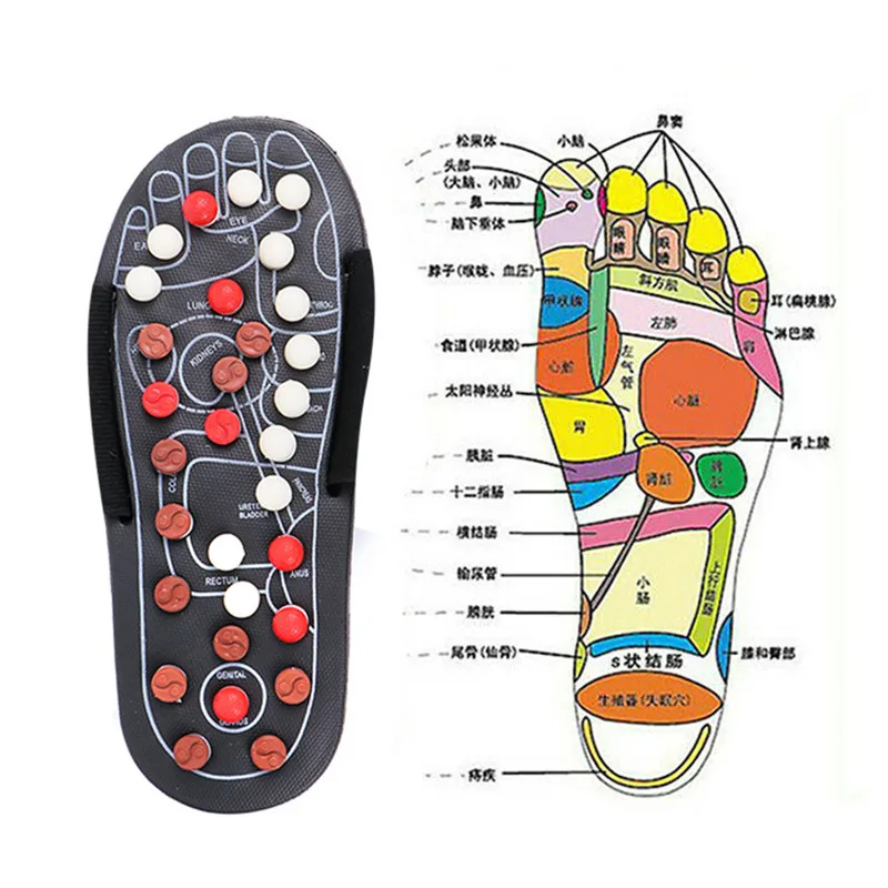 1 пара тапочек для массажа ног, акупунктурная терапия, Массажная обувь для акупунктурной точки стопы, активирующая рефлексотерапия, массажер для ног, сандалии