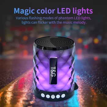 

TG155 Colorful Led Bluetooth Speaker Portable Outdoor Bass Loudspeaker Wireless Mini Column Support TF card FM Stereo Hi-Fi Box