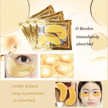 InniCare 50 60 80 100 Pcs Crystal Collagen Gold Eye Mask Dark Circles Acne Beauty