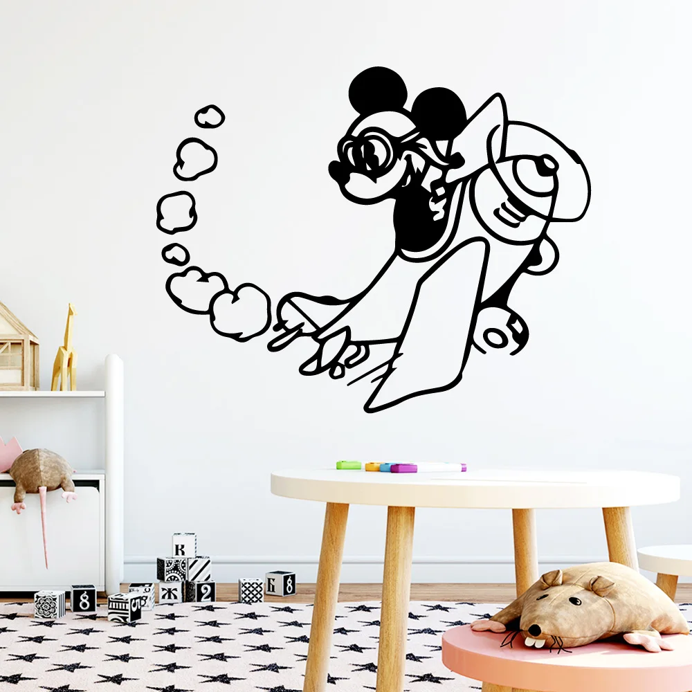 Kawaii настенные наклейки Микки Маус Минни Маус Сладкие сны обои для детской комнаты украшения для девочек спальня домашний декор