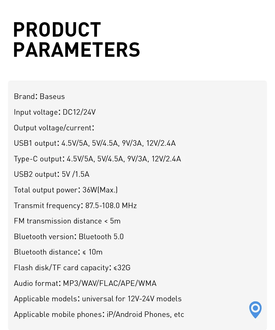Baseus Быстрая зарядка 4,0 fm-передатчик автомобильное зарядное устройство для телефона Bluetooth 5,0 автомобильный комплект аудио mp3-плеер 36 Вт Быстрая зарядка автомобиля-харгер