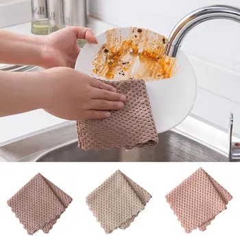 

Kitchen Anti-grease Wipping Rags Efficient Absorbent Microfiber Cleaning Cloth Washing Dish Cleaning Towel for Home Cleaning