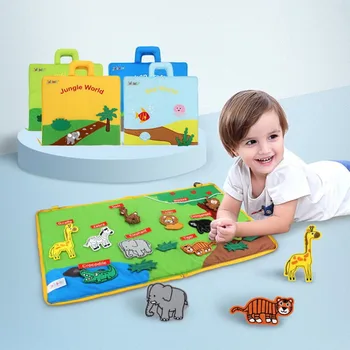 

Baby Infant Toys Baby Early Learning Educational Toys 3D Cloth Book Animals English Story Development Books Juguetes Brinquedos