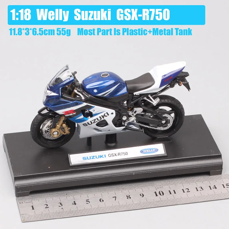 1:18 scales Welly SUZUKI GSX-R750 Gixxer 750 motorcycle bike model Diecast Toy 
