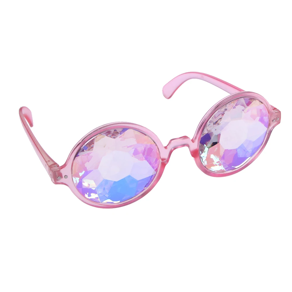 fashion sunglasses Clear Round Glasses Kaleidoscope Eyewears Crystal Lens Party Rave Music Festival Sunglasses Friend Gifts big cat eye sunglasses