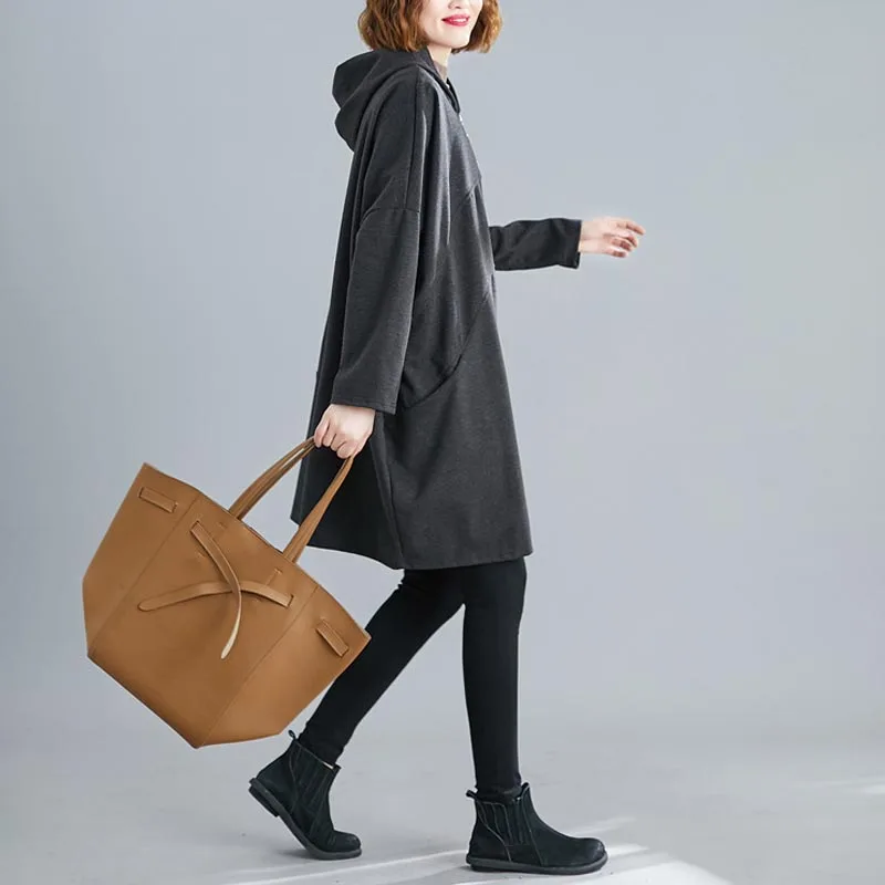 Новая Осенняя верхняя одежда оверсайз молния с капюшоном женские куртки пальто плюс размер длинный рукав кашемировый кардиган куртка женская 5XL