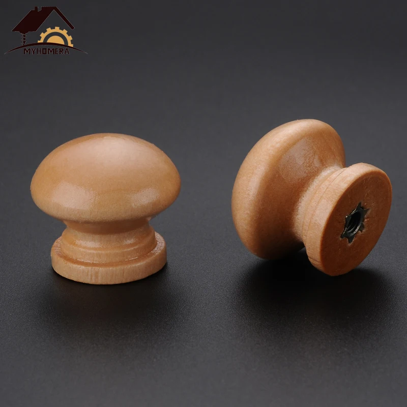 Furniture Knobs 30 Pieces 20Pieces Wooden Knobs Pulls Natural Wood Drawer Cabinet Wardrobe Handle Round Knob Kitchen DIY Furniture Hardware