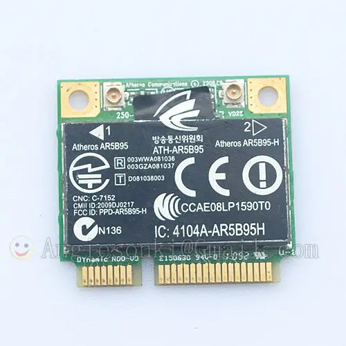 

AR5B95 PCI-E 2.4G 150mbps 802.11 b/g/n Wireless WiFi WLAN Card for Atheros HP G42 CQ42 G62 CQ62 605560-005