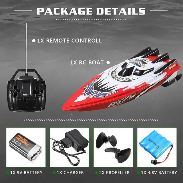 30km/h RC Boat High Speed Racing Rechargeable Batteries Remote Toys Two Gifts Control For Children Christm Boat Kids Colors H7T5 2