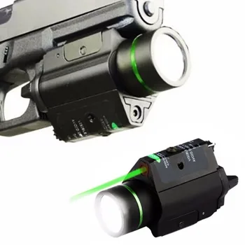 

Tactical Green Laser Sight with LED Flashlight 2 in 1 Combo 20mm Mount Ultra Bright 225 lumen for Glock 17 Hunting