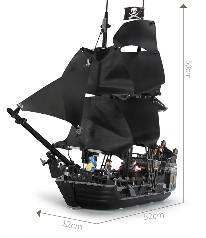 

Building Block Black Pearl 858Pcs Pirate Ship Pirates of the Caribbean Silent Maria Figures Bricks Gift For Children Model Toys