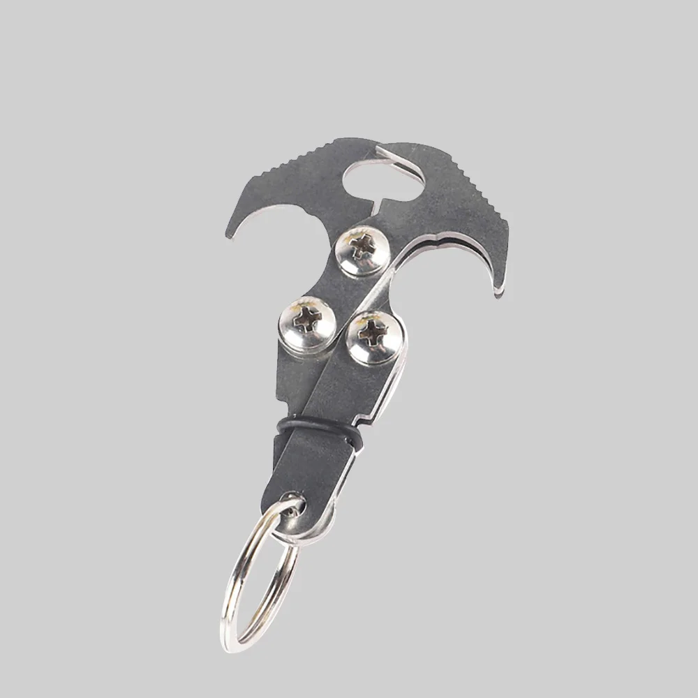 

Sporting Outdoor Multifunction Carabiner Gravity Stainless Steel Two Paws Climbing Hook Ice Rock Mountain Climbing Tool