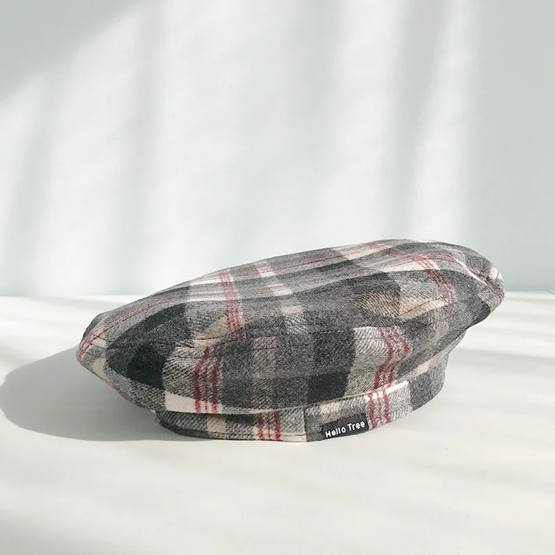 USPOP New plaid berets fashion women wool beret casual autumn winter wool hat vintage painter hat