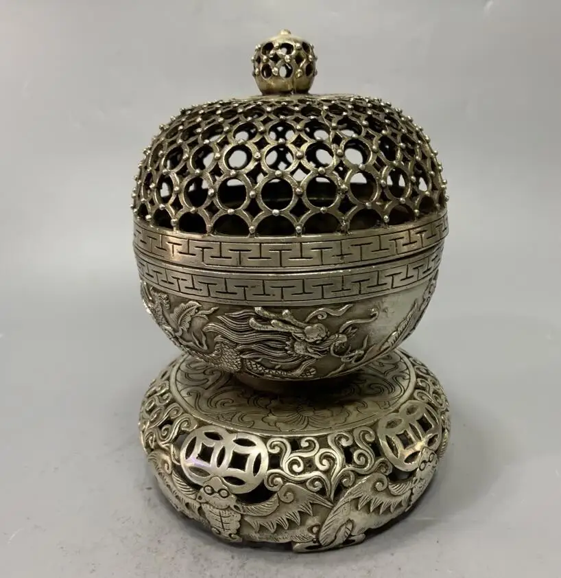 

Белые медные ажурные горелки для благовоний с драконом Archaize, домашнее украшение, поделки, статуя