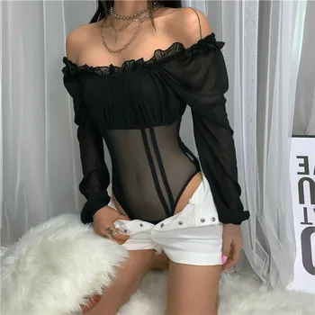 

Fashion Women Sexy Bandage Bodysuit Elegant Strapless Off Shoulder Romper Body Top Evening Party Club Tight Leotard Streetwear