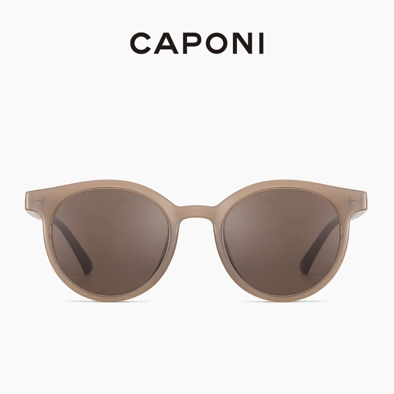 

CAPONI Vintage Sunglasses Women Eyewear Retro Round Polarized Sun Glasses UV400 Ray Cut Brand Designer Female Shades CP80619