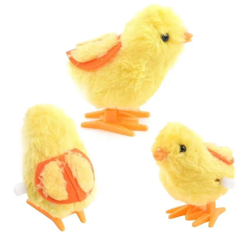 Cute Plush Wind Up Chick Kids Educational Toy Clockwork Jumping Walking Chicken For Children Baby Gifts 1pc wind up toy clockwork toy chick wind up plush toys