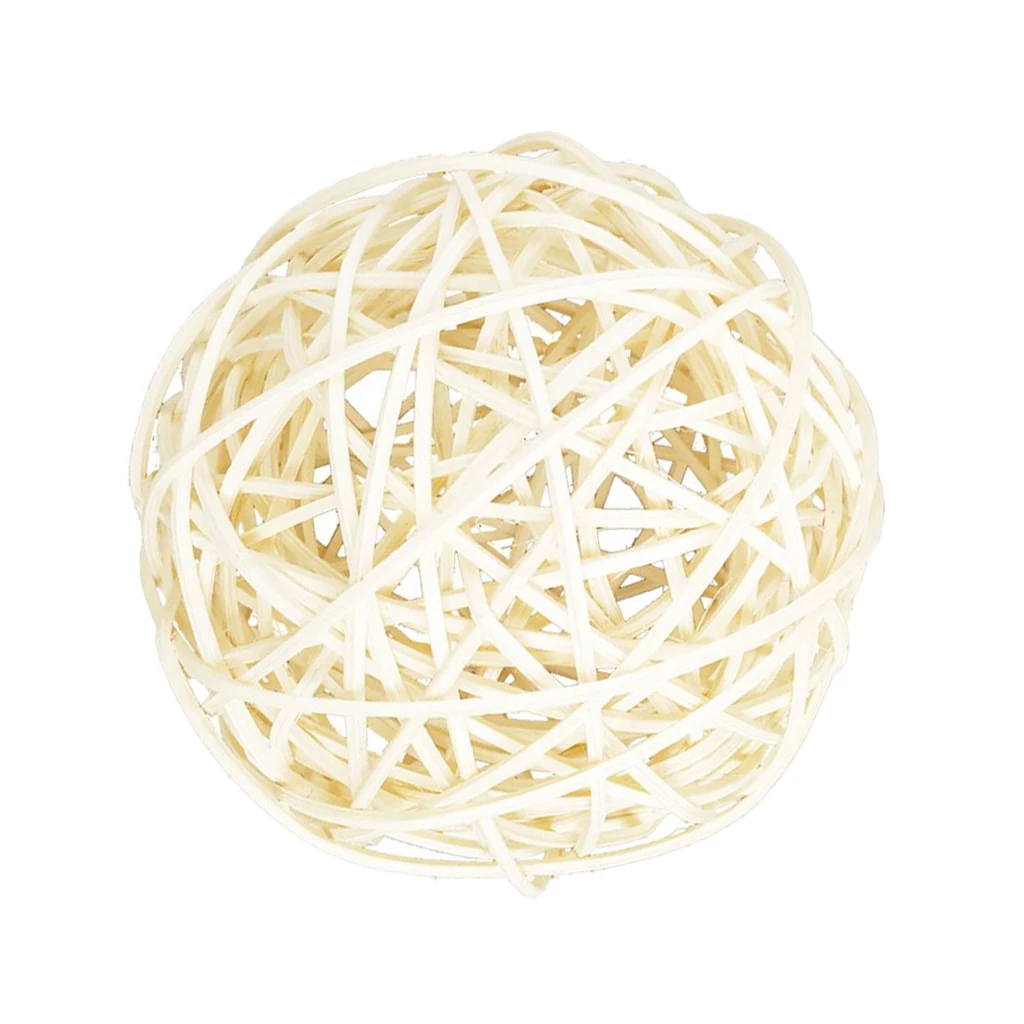 100mm White Large Wicker Rattan Balls - Decorative Balls for Bowls, Vase Filler, Coffee Table Decor, Wedding Party Decoration