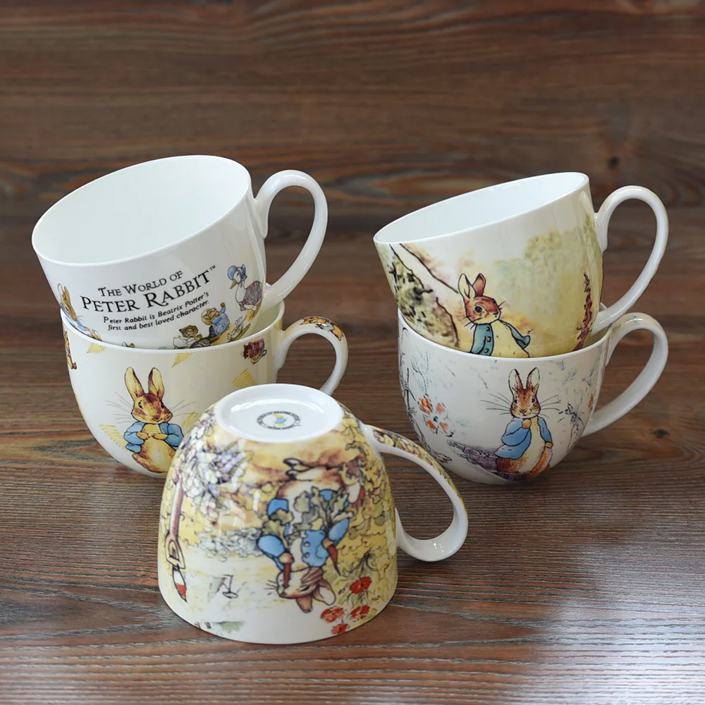 

Peter Rabbit Large Capacity Milk Oatmeal Cereal Breakfast Mug Seal Cap Lid Instant Noodles Retain Freshness Salad Ceramic Bowl