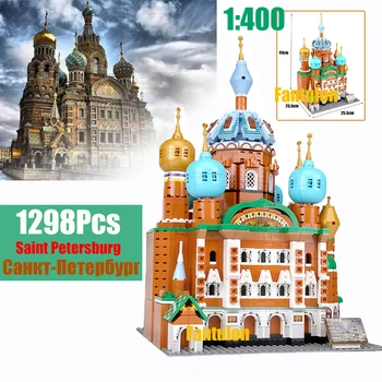 

2020 City Street View 1298Pcs Architecture Saint Petersburg The Orthodox Church 1:400 Building Blocks Model Set Bricks Toys
