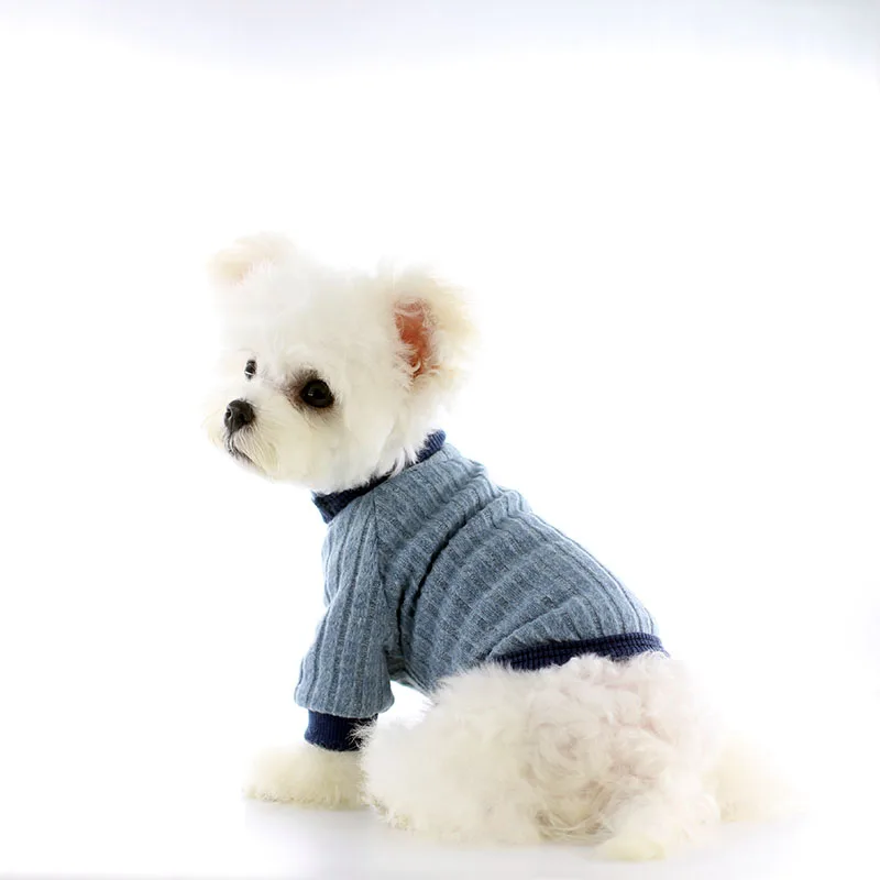 새로운 터틀넥 개 스웨터 따뜻한 니트 풀오버 테디 Bichon 불독 가을 겨울 디자이너 개 옷 Homewear 의상
