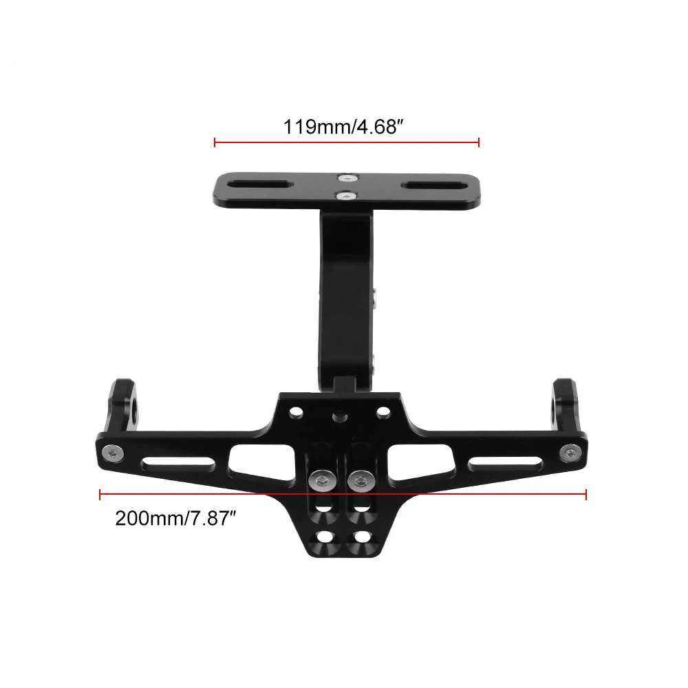 Универсальный 12 В CNC регулируемый угол Мотоцикла Алюминиевый номерной знак рамка держатель кронштейн для Kawasaki Yamaha tmax 530