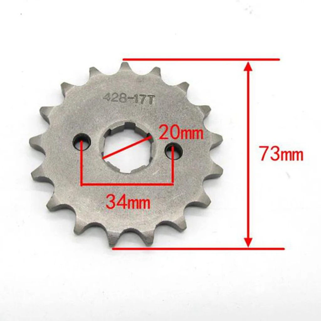

Front Sprocket Cog 17T 428 Chain Pro/Trail/Dirt Bike ATV Quad 20mm