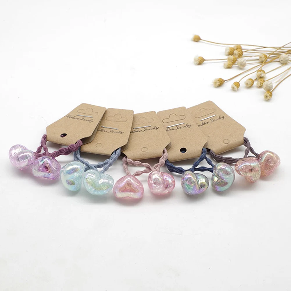 Crystal Round Bead Hair Bands Bead Ponytail Holder Rubber Bands Hair Elastic Accessories Girls Women Tie Gum