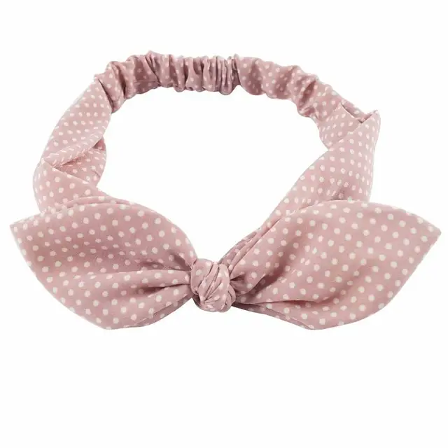 Plain Polyester Bunny Ears Headband For Women Female Elastic Bow Hairband Women's Headwear Hair Accessories повязка на голову 10