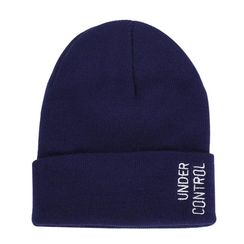 Fashion Winter Hats for Woman Casual Beanies for Men Women Warm Knitted Winter Hat Fashion Solid Hip-hop Beanie Hat Unisex Cap - Цвет: Navy