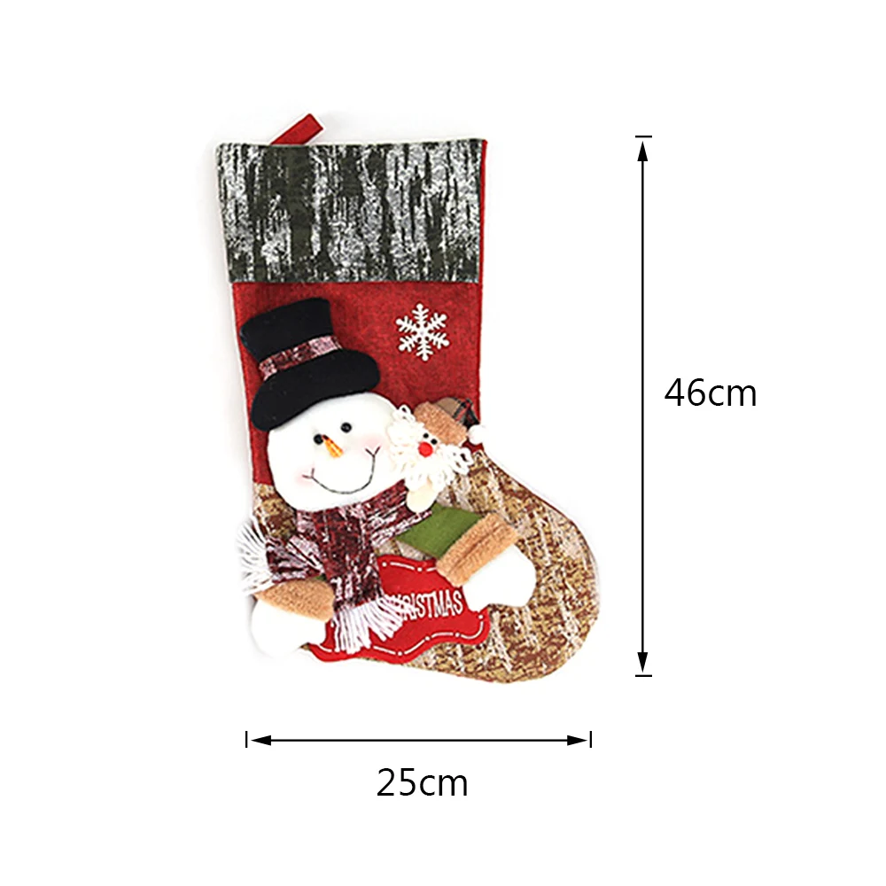 Christmas Kids Candy Bag Santa Claus Sock Gift Christmas Stockings Hanging Ornaments Gift Holders Xmas Tree Decorations - Цвет: 1PC O large