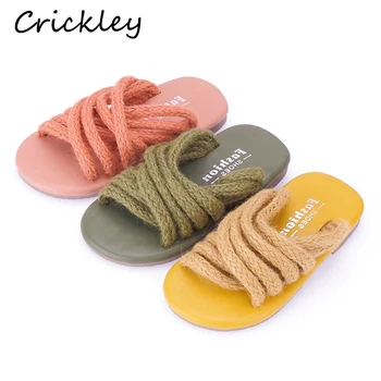 

Summer Fashion Children Slippers Hemp Rope Beach Shoes for Kids Boys Girls Non Slip Solid Comfortable Simplicity Casual Slippers