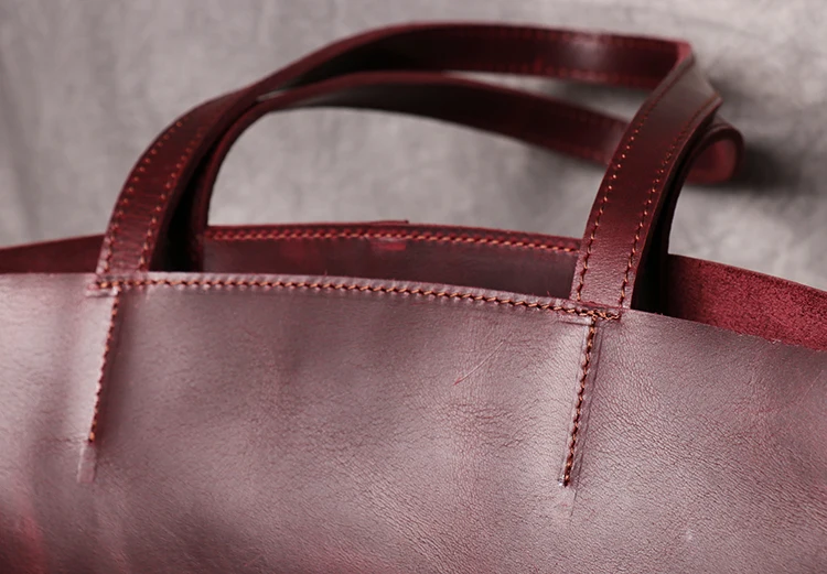 Woosir Large Leather Tote with Inner Pocket
