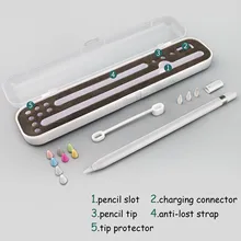 Портативный чехол для хранения, коробка, держатель, подставка с силиконовым защитным чехлом против потери, набор для Apple Pencil iPad iPencil 1 2