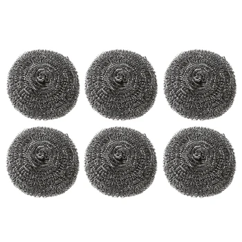 

6 Pcs/set Stainless Steel Sponges Scrubbing Scouring Pad Steel Wool Scrubber For Kitchens Bathroom Cleaning Tools