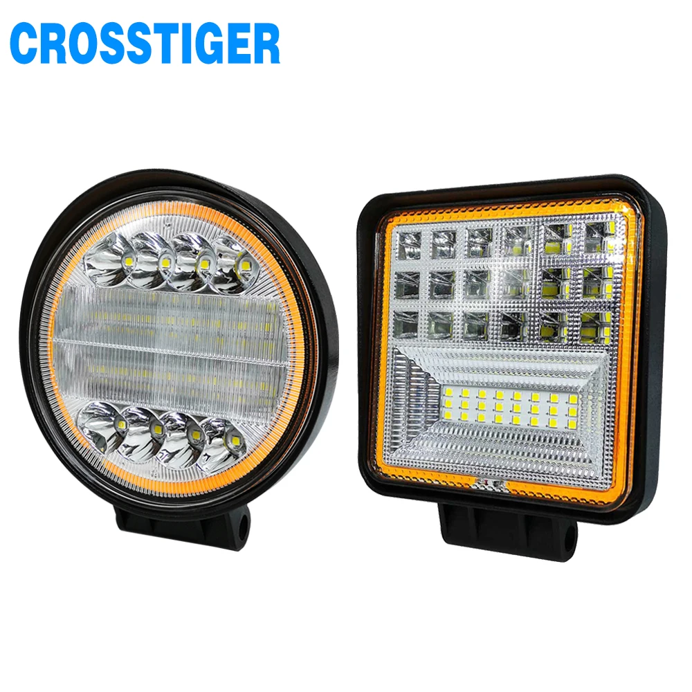 

48W 72W 4x4 Led Light Bar Spot Combo Offroad LED Headlight For SUV Truck Tractor ATV 24V Halo LED Bar 12V Working Light Fog Lamp