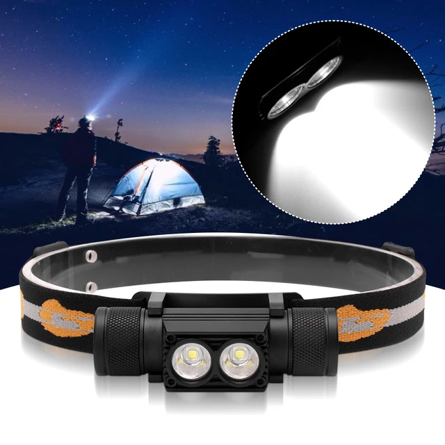 Waterproof Stepless Dimming USB Charging IPX6 XM-L2 Headlamp Hunting Camping