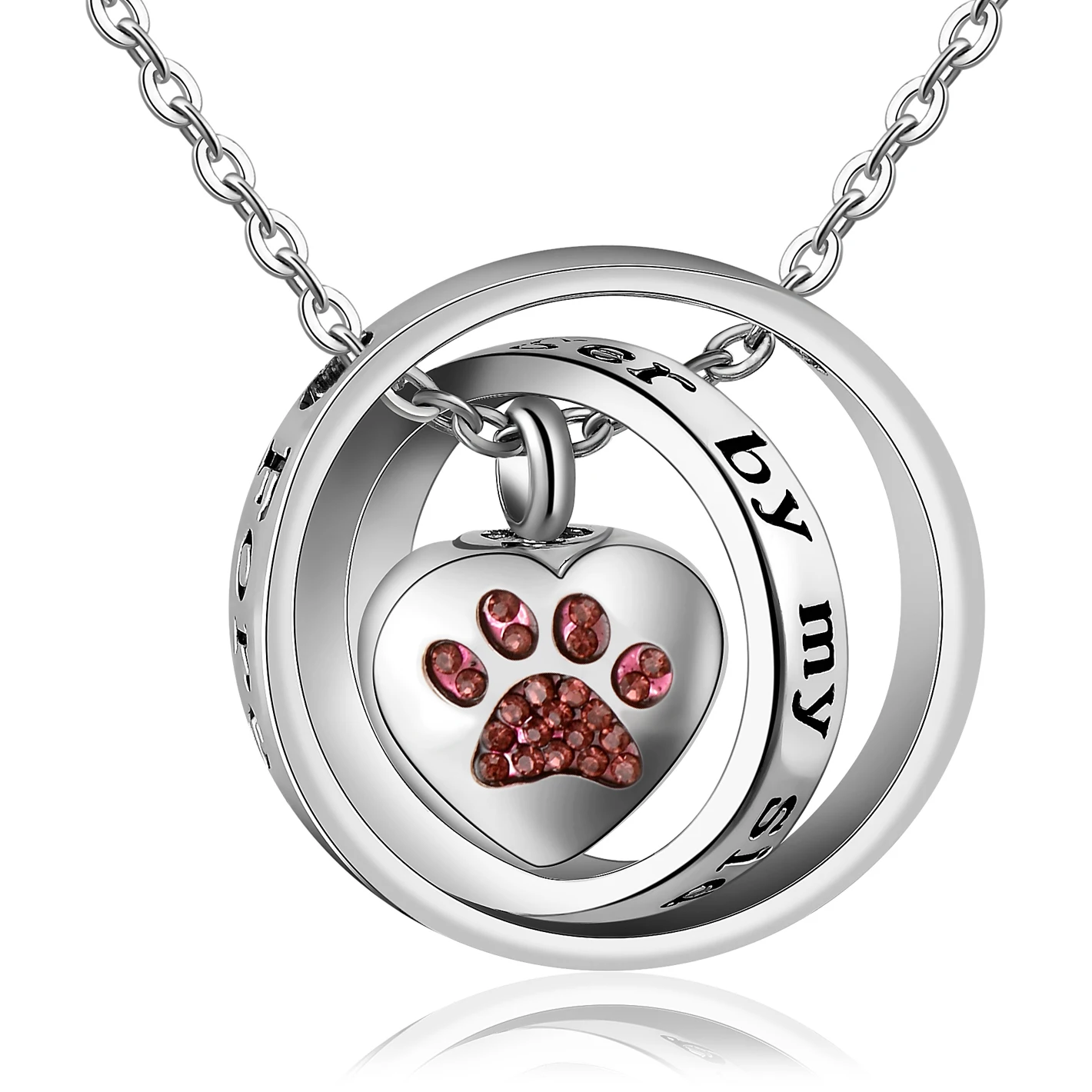 No Longer By My Side,Forever In My Heart Cremation Jewelry Stainless Steel Heart Urn Necklace Ashes For Human/Pet