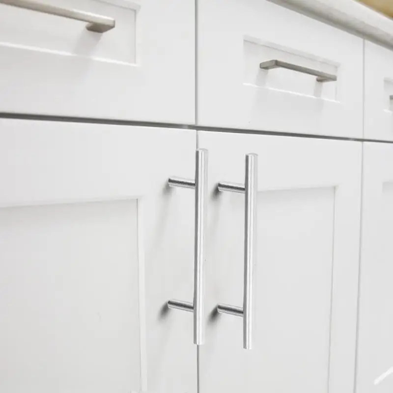 

10pcs Rust-proof Cabinet Pulls Stainless Steel Handles Cabinet Drawer Furniture Railing Bar Home Improvement Hardware