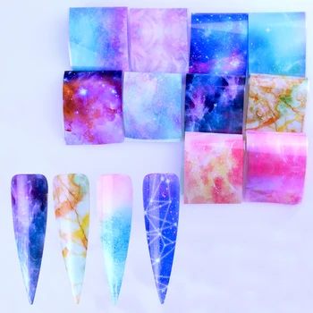 

10 Pcs Holographic Nail Foil Set Transparent Colorful Nail Art Transfer Sticker Manicure DIY Holo Sticker Decoration