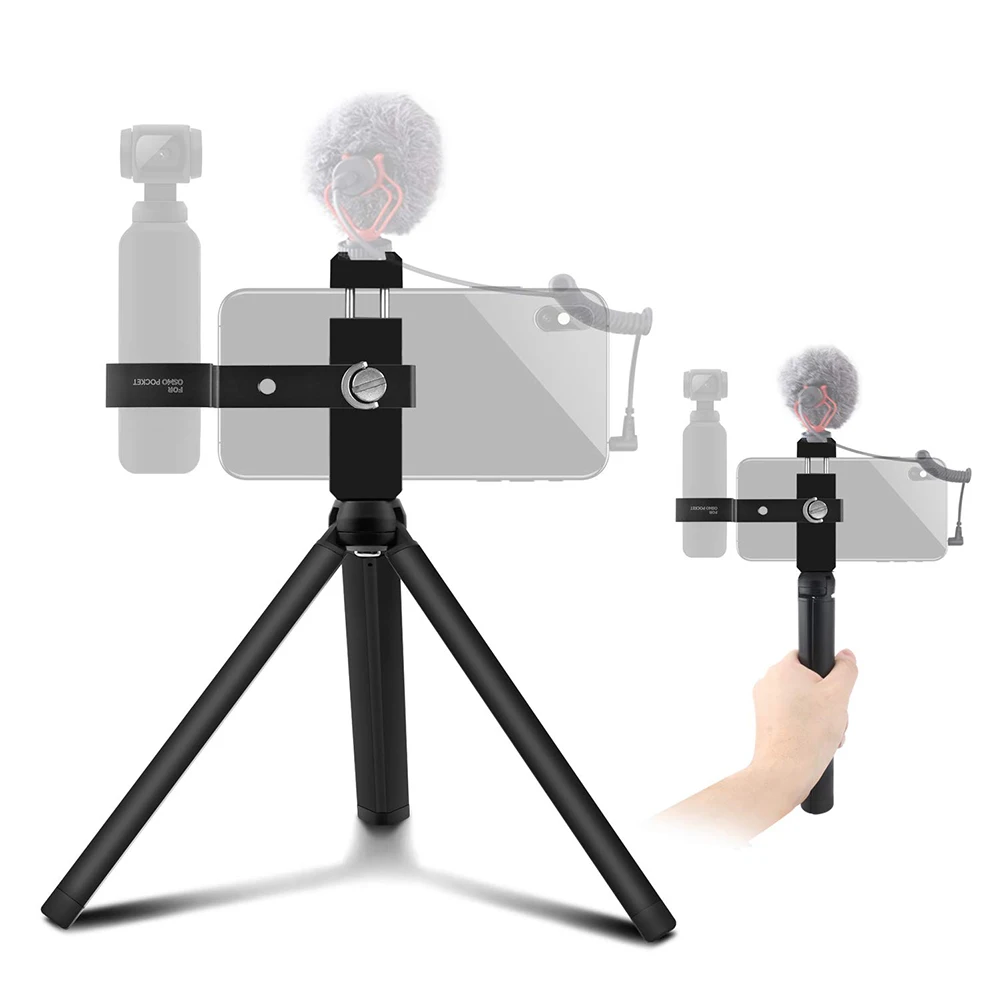 Черный Камера телефон клип штатив многофункциональный кронштейн для DJI OSMO карман FKU66 - Цвет: Черный